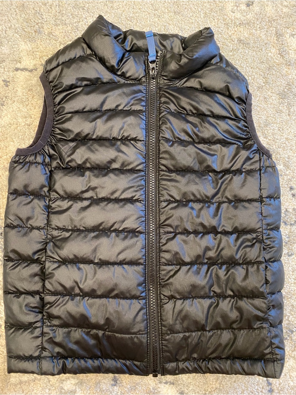 Primary Black Quilted Puffer Vest for Kids